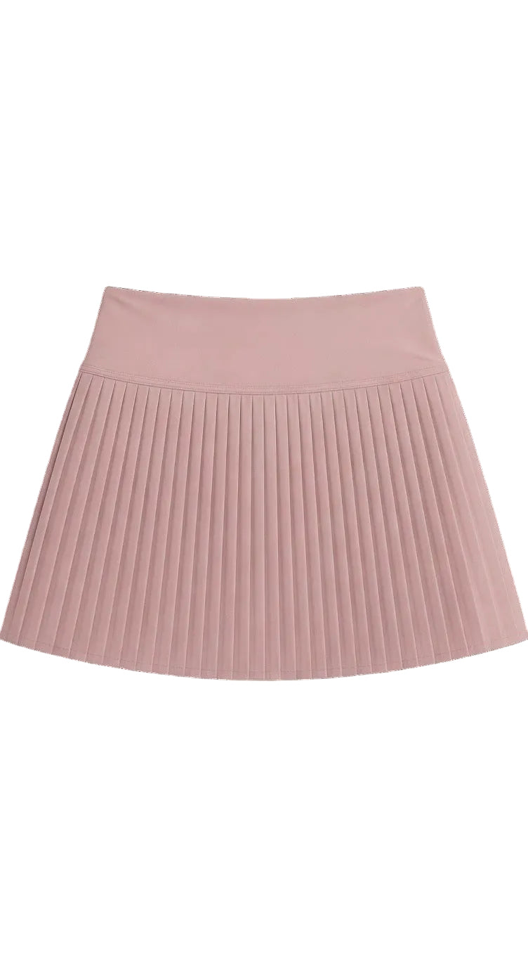 Powder Pink Pleated Mini Skirt