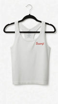 Soft Ribbed White Tank Crop Top – Basenji Edition