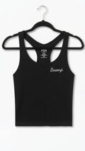 Soft Ribbed Black Tank Crop Top – Basenji Edition