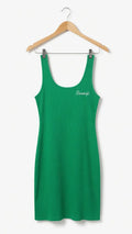 Green Ribbed Tank Mini Dress