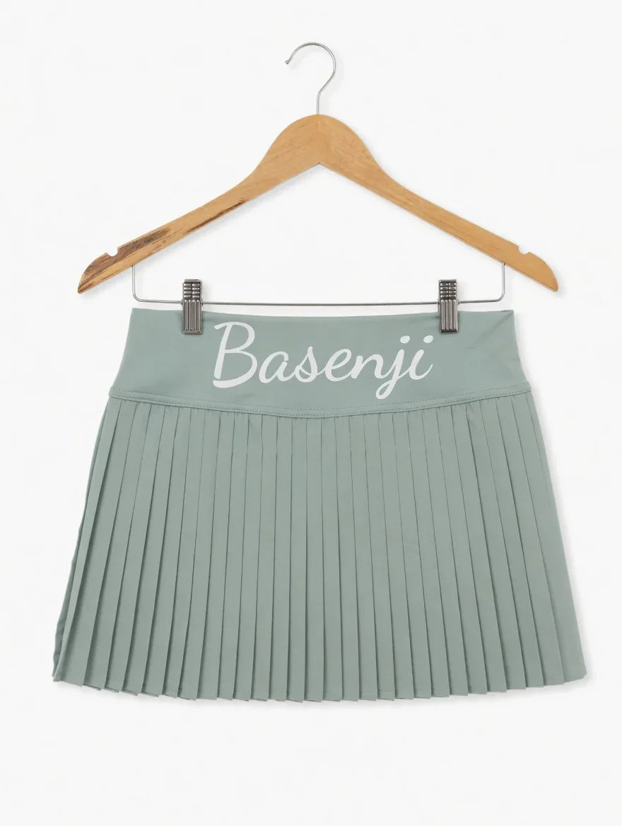 Sage Green Pleated Mini Skirt