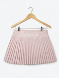 Powder Pink Pleated Mini Skirt