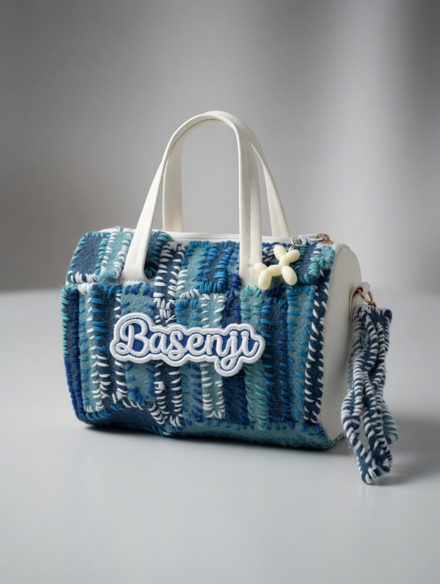 Senji Azul Barrel Purse
